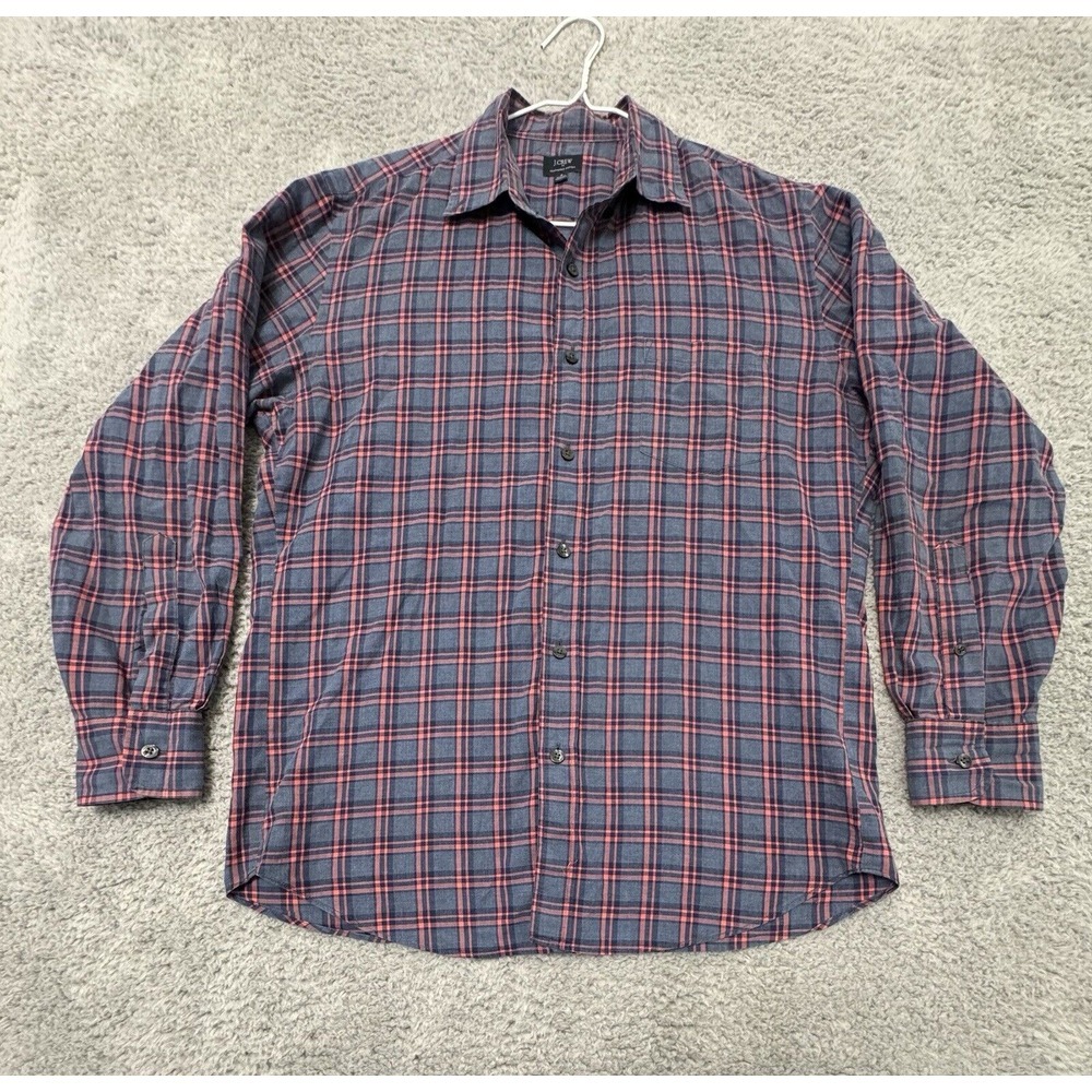 J. Crew Shirt Mens Medium Heathered Plaid Long Sleeve Button Down Cotton